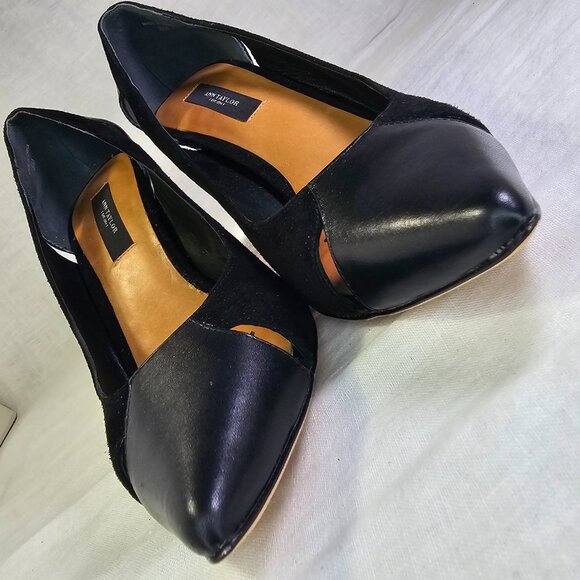 Ann Taylor Katlin 3.5” Stiletto Heel Cutout Scarpin Slip On Suede Pumps 8M - Picture 5 of 15